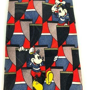 Mickey, Inc. Men's Novelty Necktie. Red. Geometric. Mickey Mouse As Sailor. VGC!